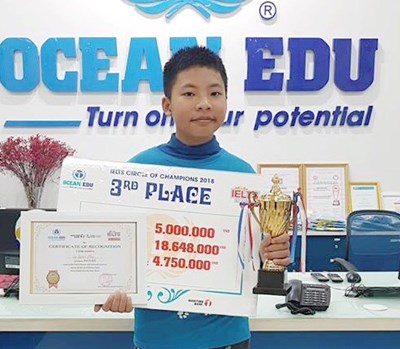 HỌC VIÊN LÊ XUÂN HẢI OCEAN EDU VĨNH YÊN ĐẠT 7.5 IELTS 