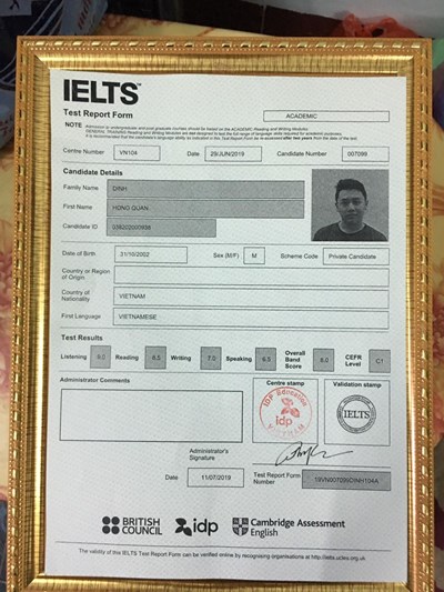 CAO THỦ 8.0 IELTS CHIA SẺ CẢM NHẬN HỌC TIẾNG ANH TẠI OCEAN EDU 