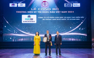 HỆ THỐNG ANH NGỮ QUỐC TẾ OCEAN EDU GHI DANH "TOP 10 THƯƠNG HIỆU UY TÍN HÀNG ĐẦU VIỆT NAM 2024"