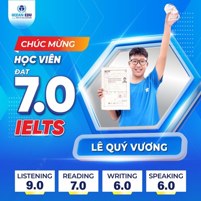 CHẠM NÓC 9.0 LISTENING, LÊ QUÝ VƯƠNG XUẤT SẮC ĐẠT IELTS 7.0