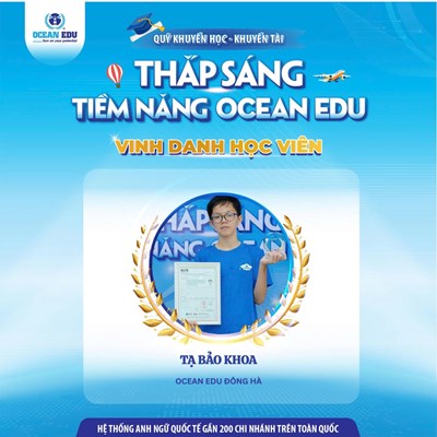 HỌC VIÊN OCEAN EDU ĐẠT 8.0 IELTS KHI MỚI CHỈ 13 TUỔI
